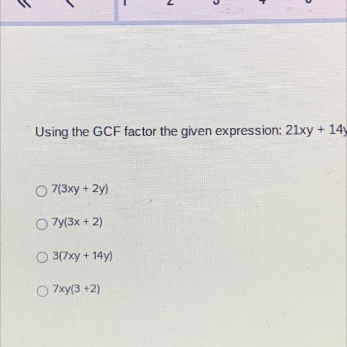 Factoring gcf expressions using ee preview