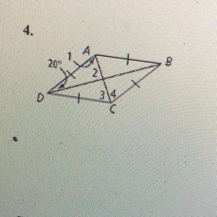 Rhombus numbered angles